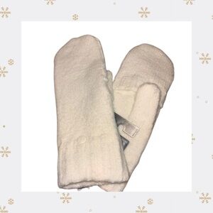 Sonoma Goods For Life Ivory Fleece Mittens One Size NWT Cozy Warm Winter Gloves